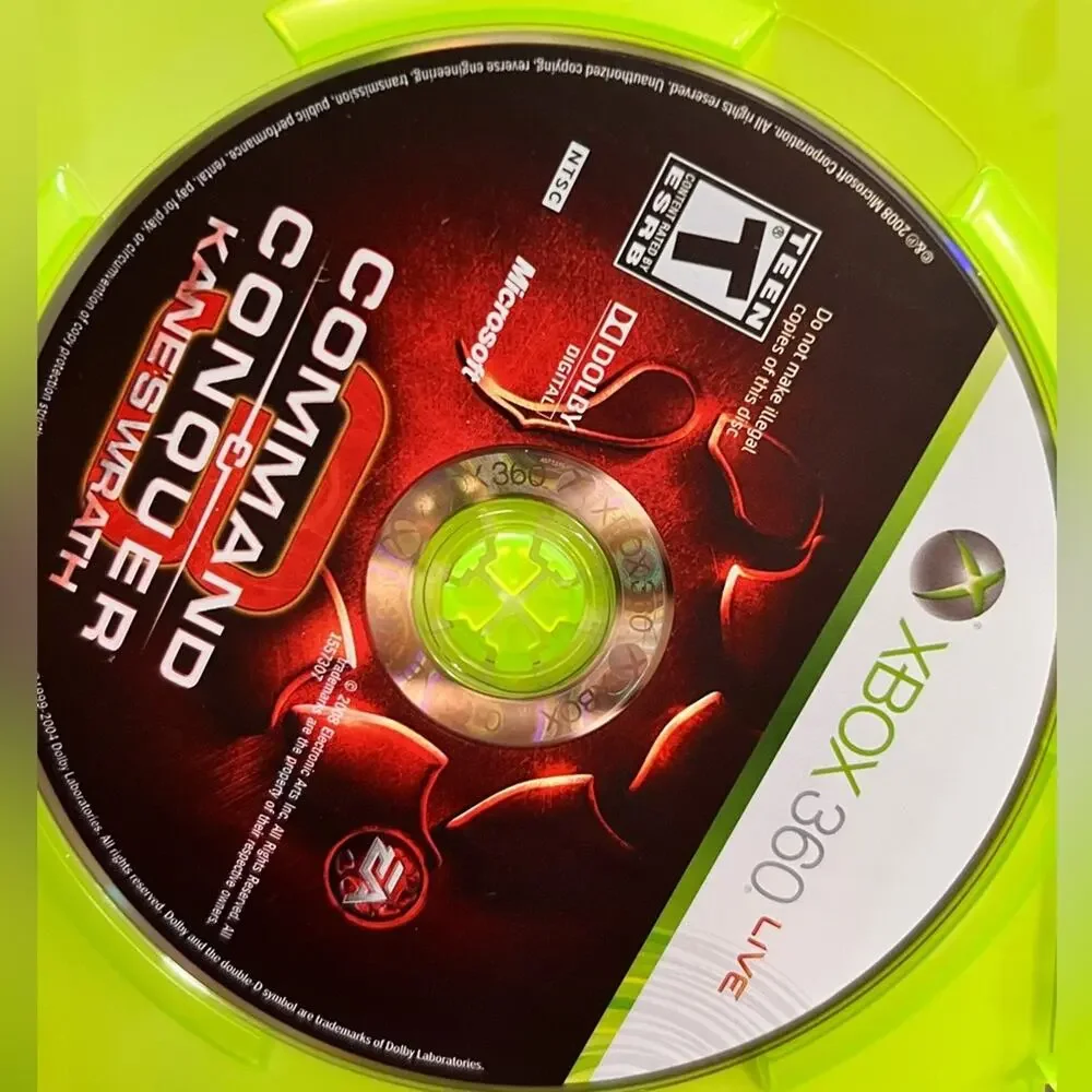 XBOX 360 Command & Conquer Kane's Wrath Video Game - with Case & Instructions